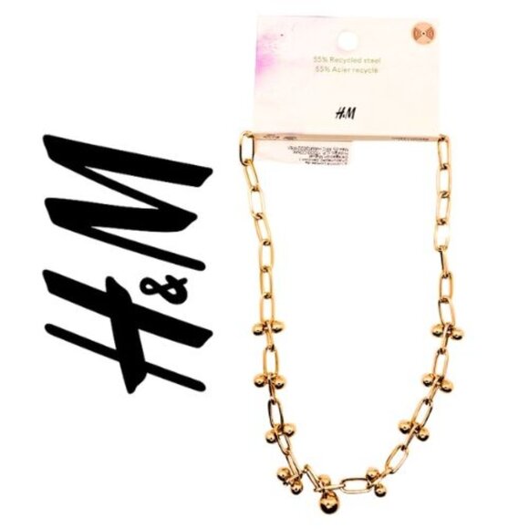 H&M Jewelry - H&M NWT Gold-Tone Chain Necklace with Bead Charms – 18”